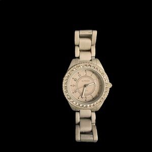 Hugo Quartz Watch with Rhinestones & Second Hand, Stainless Steel.